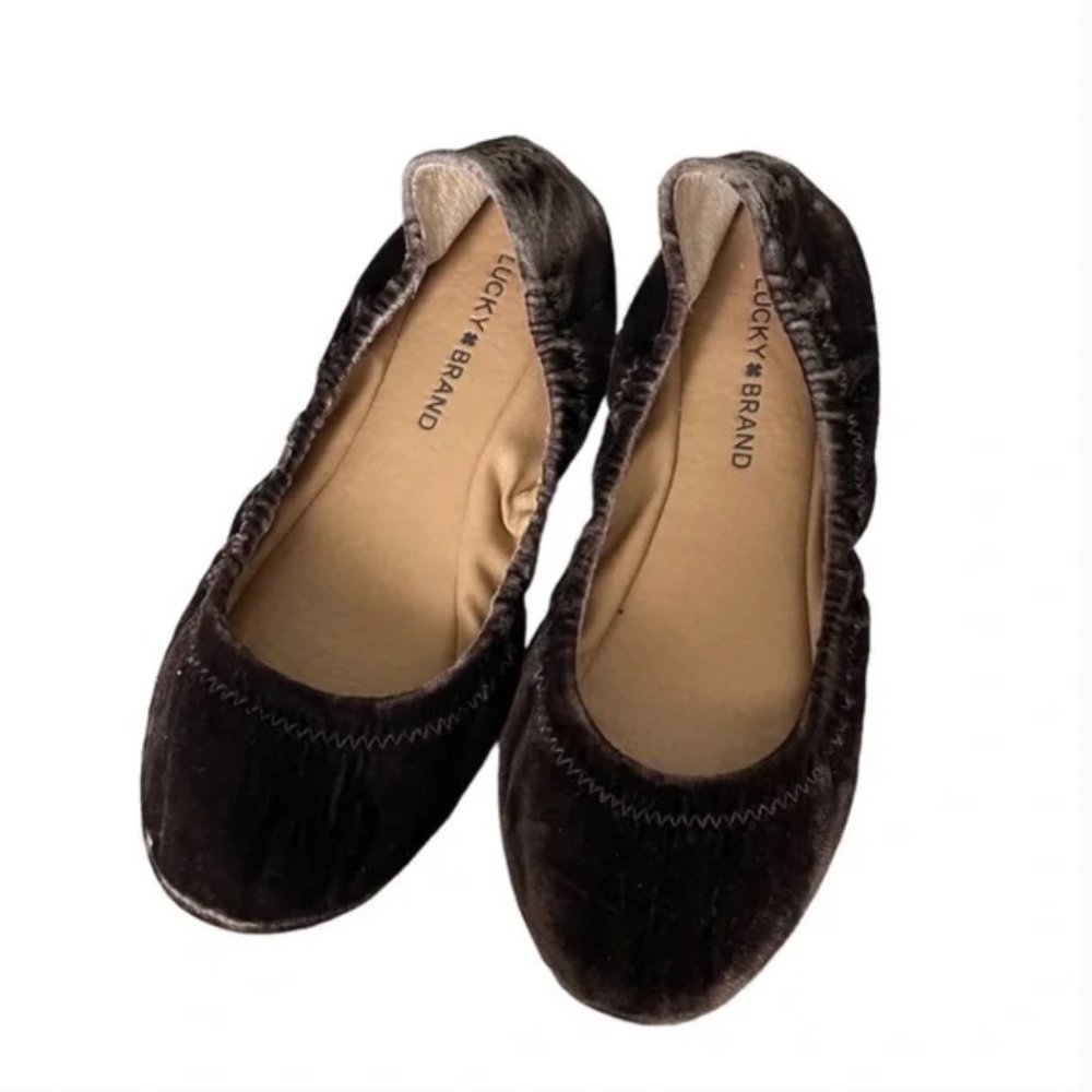 Lucky Brand• Women's• Emmie •Ballet Flats• Chocolate Velvet•Size 9, Beautiful
